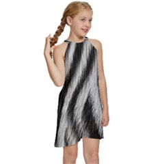 Kids  Halter Collar Waist Tie Chiffon Dress 