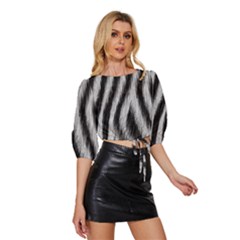 Mid Sleeve Drawstring Hem Top 