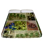 Garden Sanctuary Photo Collage Print Fitted Sheet (Queen Size)