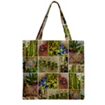 Garden Sanctuary Photo Collage Print Zipper Grocery Tote Bag