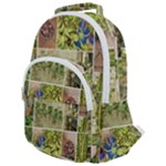 Garden Sanctuary Photo Collage Print Rounded Multi Pocket Backpack