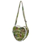 Garden Sanctuary Photo Collage Print Heart Shoulder Bag