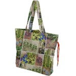 Garden Sanctuary Photo Collage Print Drawstring Tote Bag