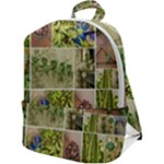 Garden Sanctuary Photo Collage Print Zip Up Backpack