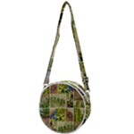 Garden Sanctuary Photo Collage Print Crossbody Circle Bag