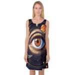 Eye of the Universe (AI) Sleeveless Satin Nightdress