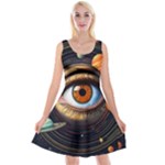 Eye of the Universe (AI) Reversible Velvet Sleeveless Dress