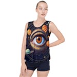 Eye of the Universe (AI) Bubble Hem Chiffon Tank Top