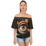 Eye of the Universe (AI) Off Shoulder Short Sleeve Top