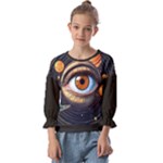 Eye of the Universe (AI) Kids  Cuff Sleeve Top