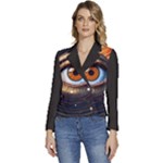 Eye of the Universe (AI) Women s Long Sleeve Revers Collar Cropped Jacket