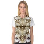 Opulent Essence Print V-Neck Sport Mesh T-Shirt