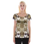 Opulent Essence Print Cap Sleeve Top