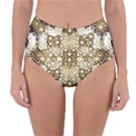 Opulent Essence Print Reversible High-Waist Bikini Bottoms