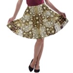 Opulent Essence Print A-line Skater Skirt