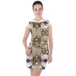 Opulent Essence Print Drawstring Hooded Dress