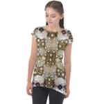 Opulent Essence Print Cap Sleeve High Low Top