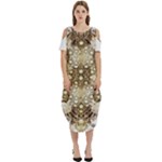 Opulent Essence Print Cold Shoulder Loose Fit Dress With Pockets