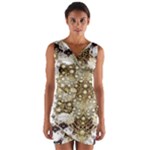 Opulent Essence Print Wrap Front Bodycon Dress