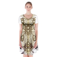 Opulent Essence Print Short Sleeve V