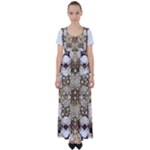 Opulent Essence Print High Waist Short Sleeve Maxi Dress