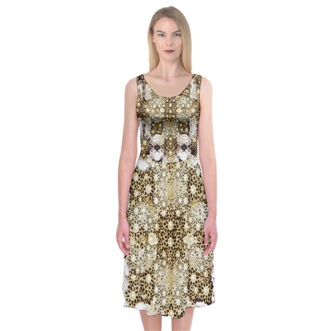 Opulent Essence Print Midi Sleeveless Dress from ArtsNow.com