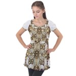 Opulent Essence Print Puff Sleeve Tunic Top