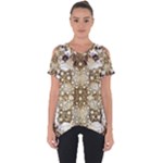 Opulent Essence Print Cut Out Side Drop T-Shirt