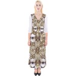 Opulent Essence Print Quarter Sleeve Wrap Maxi Dress