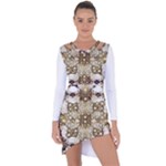 Opulent Essence Print Asymmetric Cut-Out Shift Dress