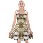 Opulent Essence Print Reversible Velvet Sleeveless Dress