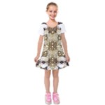 Opulent Essence Print Kids  Short Sleeve Velvet Dress