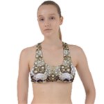 Opulent Essence Print Criss Cross Racerback Sports Bra