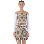 Opulent Essence Print Off Shoulder Top with Skirt Set