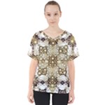 Opulent Essence Print V-Neck Dolman Drape Top