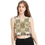 Opulent Essence Print V-Neck Cropped Tank Top