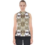 Opulent Essence Print Mock Neck Shell Top