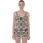 Opulent Essence Print Tie Front Two Piece Tankini