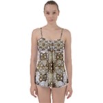 Opulent Essence Print Babydoll Tankini Set