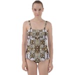 Opulent Essence Print Twist Front Tankini Set