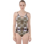 Opulent Essence Print Cut Out Top Tankini Set