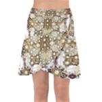 Opulent Essence Print Wrap Front Skirt