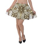 Opulent Essence Print Velvet Skater Skirt