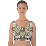 Opulent Essence Print Velvet Crop Top