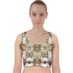 Opulent Essence Print Velvet Racer Back Crop Top