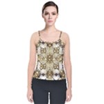 Opulent Essence Print Velvet Spaghetti Strap Top