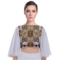 Tie Back Butterfly Sleeve Chiffon Top 