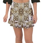 Opulent Essence Print Fishtail Mini Chiffon Skirt