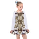 Opulent Essence Print Kids  Long Sleeve Dress