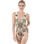 Opulent Essence Print High Leg Strappy Swimsuit